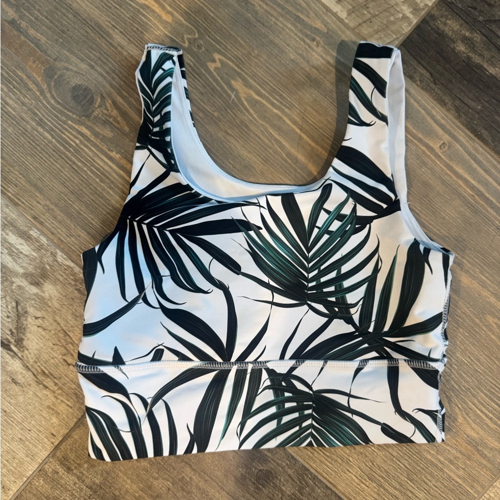 DYI tropical long line sports bra